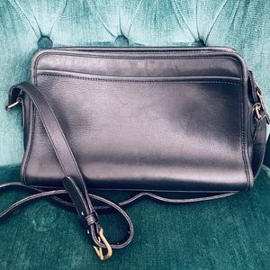 Vintage 80s black leather Coach bag